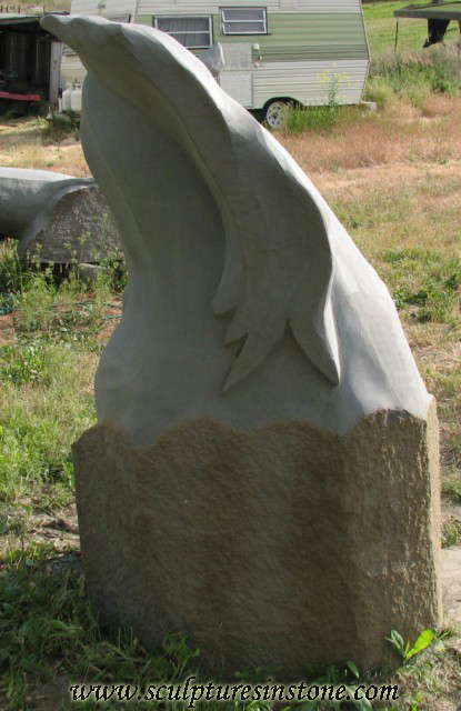 Stone Sculpture of a grey horse
