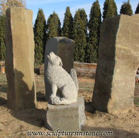 Stone Sculpture Wolf